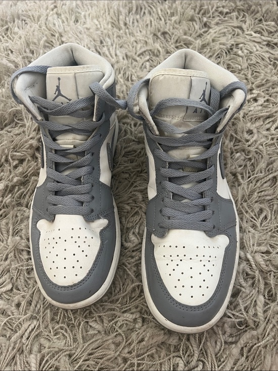 Jordan Shoes - Air Jordan 1 Mid Women’s size 7.5 in Sail-Stealth-White